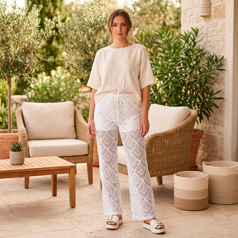 Pantalón en Ojalillo Perle